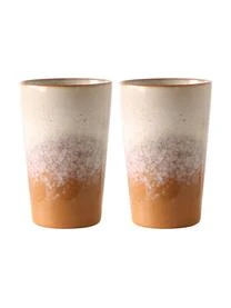 HKliving Handgemachte XL Becher 70's, 2er-Set
