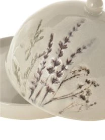 Bloomingville Handgemachte Butterdose Bea Mit Gräser-Motiv Und Craquelé Glasur – Bild 8