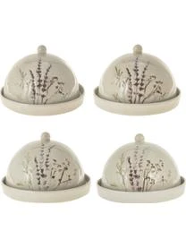 Bloomingville Handgemachte Butterdose Bea Mit Gräser-Motiv Und Craquelé Glasur – Bild 4