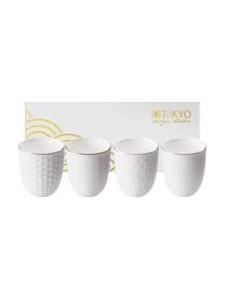 Tokyo Design Studio Handgemachte Porzellan-Becher Nippon Mit Struktur Und Goldrand, 4-er Set â Bild 7