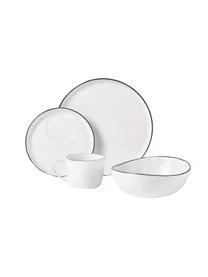 Broste Copenhagen Handgemachtes Frühstücks-Set Salt Aus Porzellan, 4 Personen (16-tlg.) – Bild 4