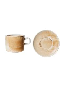 HKliving Porzellan-Tassen Chef Mit Untertellern, 4 StĂŒck â Bild 4