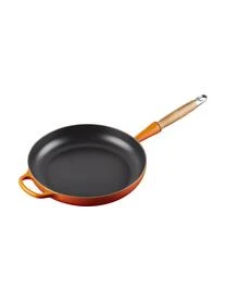 Le Creuset Bratpfanne Signature Collection Mit Innenemaille Und Holzgriff
