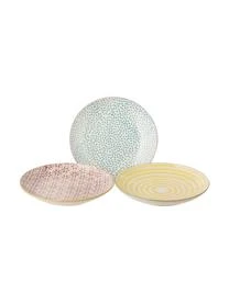 Bloomingville Handbemalter Brotteller Patrizia Mit Verspieltem Muster, 3er-Set