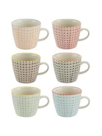 Bloomingville Tassen Carla Mit Kleinem Muster, 6er-Set