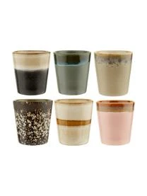HKliving Handgemachte XS Becher 70's, 6er-Set
