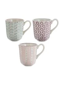 Bloomingville Tassen Maya Mit Kleinem Muster, 3er-Set