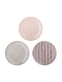 Bloomingville Hangefertigte Frühstücksteller Maya Mit Verspieltem Muster, 3er-Set