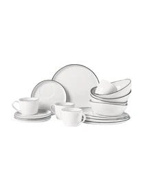 Broste Copenhagen Handgemachtes Frühstücks-Set Salt Aus Porzellan, 4 Personen (16-tlg.)