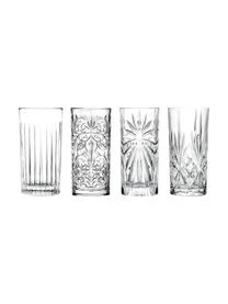 RCR Kristall-Longdrinkgläser Bichiera Mit Relief, 4er-Set