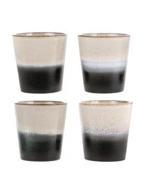 HKliving Handgemachte XS Becher 70's, 4er-Set