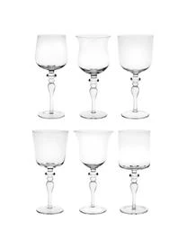 Bitossi Home Mundgeblasene WeinglĂ€ser Diseguale In Unterschiedlichen Formen, 6 StĂŒck