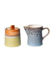 HKliving Handgemachtes MilchkÀnnchen Und Zuckerdose 70's, 2er-Set