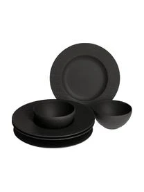 Villeroy & Boch Porzellan Geschirr-Set Rock, 2 Personen (6-tlg.)