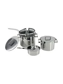 Inoxriv Edelstahl-Kochtöpfe Design Plus, 7er-Set