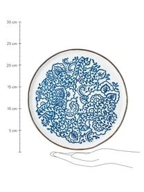 Bloomingville Handgemachte Frühstücksteller Molly Mit Blauem Blumenmuster, 3er-Set – Bild 3